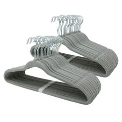 Karaca House Shop 21 50-Pack Velvet Hanger Set, Grey