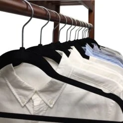 50-Pack Velvet Suit Hangers, Black -Karaca House Shop 50 pack velvet suit hangers black 4