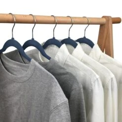 50-Pack Velvet Suit Hangers, Dark Blue -Karaca House Shop 50 pack velvet suit hangers dark blue 3