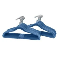 Karaca House Shop 18 50-Pack Velvet Suit Hangers, Denim Blue