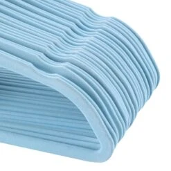 50-Pack Velvet Suit Hangers, Pastel Blue -Karaca House Shop 50 pack velvet suit hangers pastel blue 2