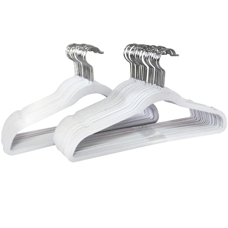 50-Pack Velvet Suit Hangers, Pearl White 4 50-Pack Velvet Suit Hangers, Pearl White - Image 2