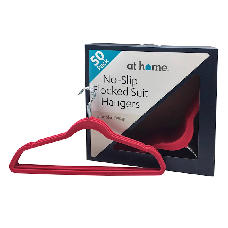 50-Pack Velvet Suit Hangers, Raspberry Red 6 50-Pack Velvet Suit Hangers, Raspberry Red - Image 4