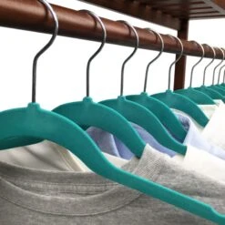 50-Pack Velvet Suit Hangers, Turkish Blue 14 50-Pack Velvet Suit Hangers, Turkish Blue -Karaca House Shop 50 pack velvet suit hangers turkish blue 5