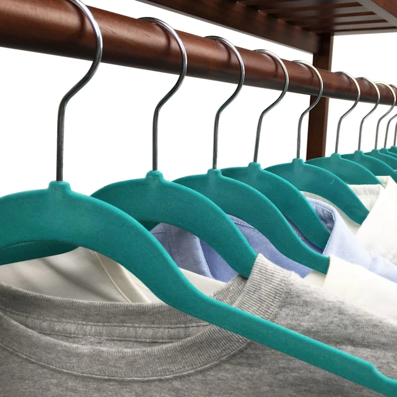 50-Pack Velvet Suit Hangers, Turkish Blue 8 50-Pack Velvet Suit Hangers, Turkish Blue - Image 6