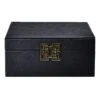 Black Leather Decorative Box, Small -Karaca House Shop black leather decorative box small