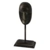 Black Metal Face Mask Sculpture, 10" -Karaca House Shop black metal face mask sculpture 10