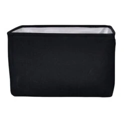 Black Rectangle Fabric Storage Basket, Large