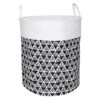 Black & White Triangle Print Laundry Hamper, Large 2 Black & White Triangle Print Laundry Hamper, Large -Karaca House Shop black white triangle print laundry hamper large