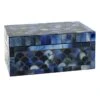 Blue Mosaic Glass Decorative Box, 7" 2 Blue Mosaic Glass Decorative Box, 7" -Karaca House Shop blue mosaic glass decorative box 7
