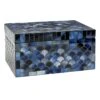 Blue Mosaic Glass Decorative Box, 8" -Karaca House Shop blue mosaic glass decorative box 8