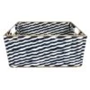 Blue & Natural Cattail Storage Basket, Small -Karaca House Shop blue natural cattail storage basket small