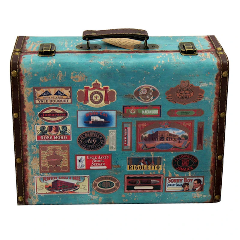 Blue Vintage Suitcase, 14x5 3 Blue Vintage Suitcase, 14x5