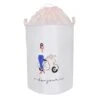 Bonjour Round Canvas Fabric Laundry Hamper -Karaca House Shop bonjour round canvas fabric laundry hamper