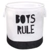 Boys Rule Black & White Laundry Hamper, Medium 1 Boys Rule Black & White Laundry Hamper, Medium -Karaca House Shop boys rule black white laundry hamper medium