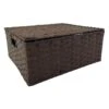 Brown Rectangle Paper Rope Basket With Lid, Large 2 Brown Rectangle Paper Rope Basket With Lid, Large -Karaca House Shop brown rectangle paper rope basket with lid large