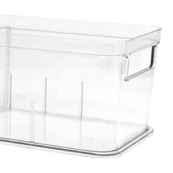 Clear Storage Bin With Divider, Large -Karaca House Shop clear storage bin with divider large 1