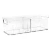 Clear Storage Bin With Divider, Large