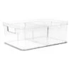 Clear Storage Bin With Divider, Medium -Karaca House Shop clear storage bin with divider medium