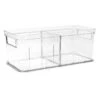 Clear Storage Bin With Divider, Small -Karaca House Shop clear storage bin with divider small