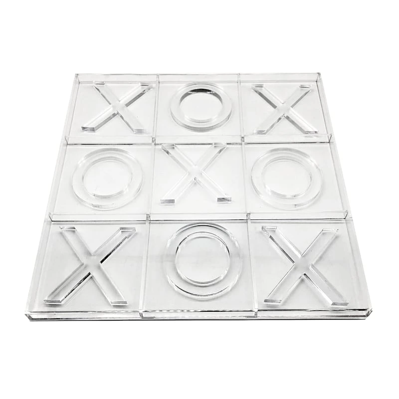 Clear Tic Tac Toe Decor, 12" 3 Clear Tic Tac Toe Decor, 12"