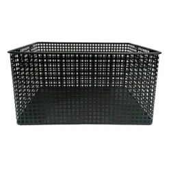 Crosby St Straton Black Metal Rectangle Storage Basket, Medium