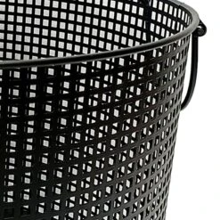 Crosby St Straton Black Round Metal Storage Basket, Large -Karaca House Shop crosby st straton black round metal storage basket large 1