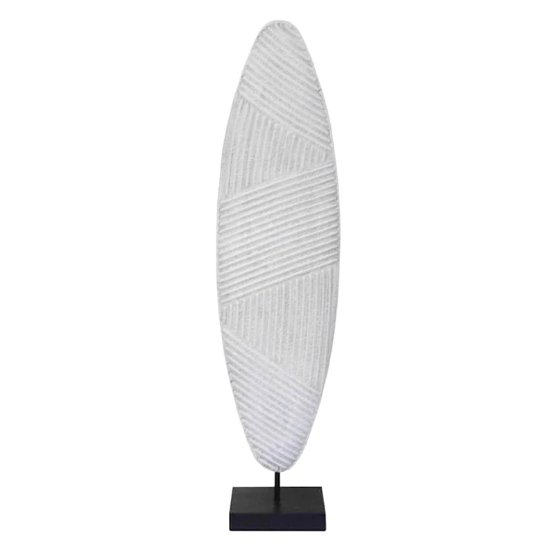 Crosby St White Metal Oval Figurine Decor, 33" 3 Crosby St White Metal Oval Figurine Decor, 33"