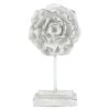 Distressed White Flower Decor, 8" 1 Distressed White Flower Decor, 8" -Karaca House Shop distressed white flower decor 8