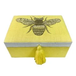 Embroidered Bee Jewelry Box 6 Embroidered Bee Jewelry Box -Karaca House Shop embroidered bee jewelry box 1
