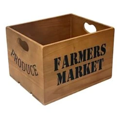 Farmers Market Produce Wooden Crate, Medium