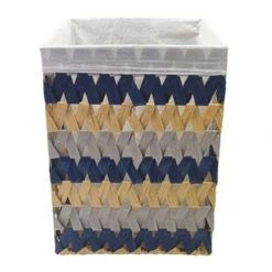 Flat Weave Water Hyacinth Laundry Hamper, Large