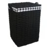 Floor Standing Hamper With Printed Buffalo Check Designed Liner, Extra Large -Karaca House Shop floor standing hamper with printed buffalo check designed liner extra large