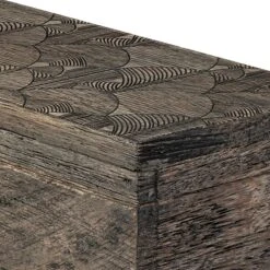 Found & Fable Etched Wooden Box, 4x10 -Karaca House Shop found fable etched wooden box 4x10 3