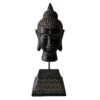 Found & Fable Grey Buddha Head Figurine, 12" -Karaca House Shop found fable grey buddha head figurine 12