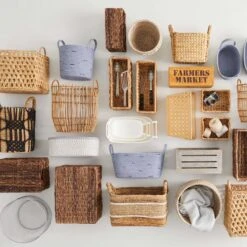 Found & Fable Round Abaca With Black Macrame Storage Basket, Small -Karaca House Shop found fable round abaca with black macrame storage basket small 1