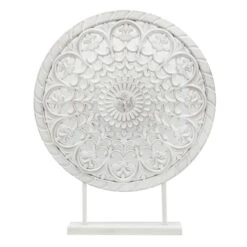 Found & Fable White Medallion Disk Sculpture, 23"