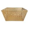 Geo Gold Metal Rectangle Storage Basket, Medium -Karaca House Shop geo gold metal rectangle storage basket medium