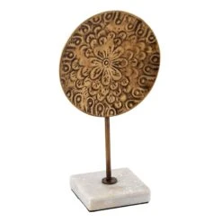 Gold Metal Floral Plate On Stand, 11"