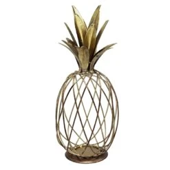 Gold Metal Wire Pineapple Figurine, 11.5"