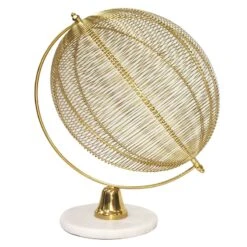 Gold Wire Globe Decor, 13"