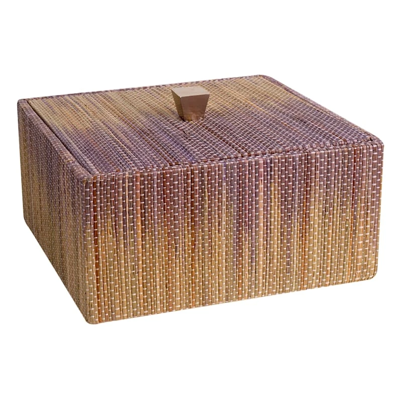 Grace Mitchell Lilac Woven Seagrass Box With Lid, 7.5" 3 Grace Mitchell Lilac Woven Seagrass Box With Lid, 7.5"