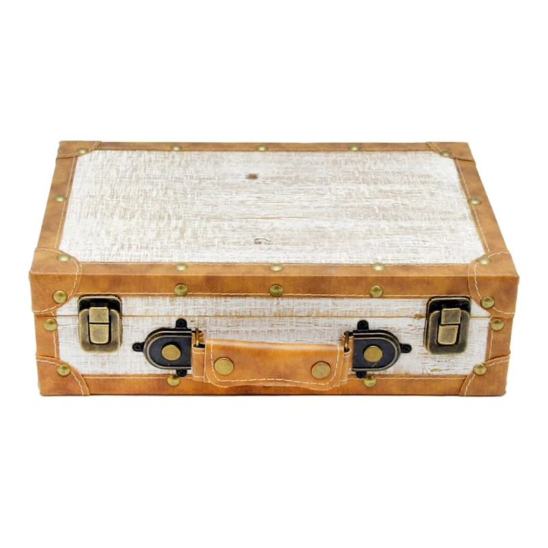 Grace Mitchell Vintage Style Wooden Suitcase Decor, 12" 3 Grace Mitchell Vintage Style Wooden Suitcase Decor, 12"