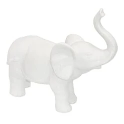 Grace Mitchell White Ceramic Elephant Decor, 8"
