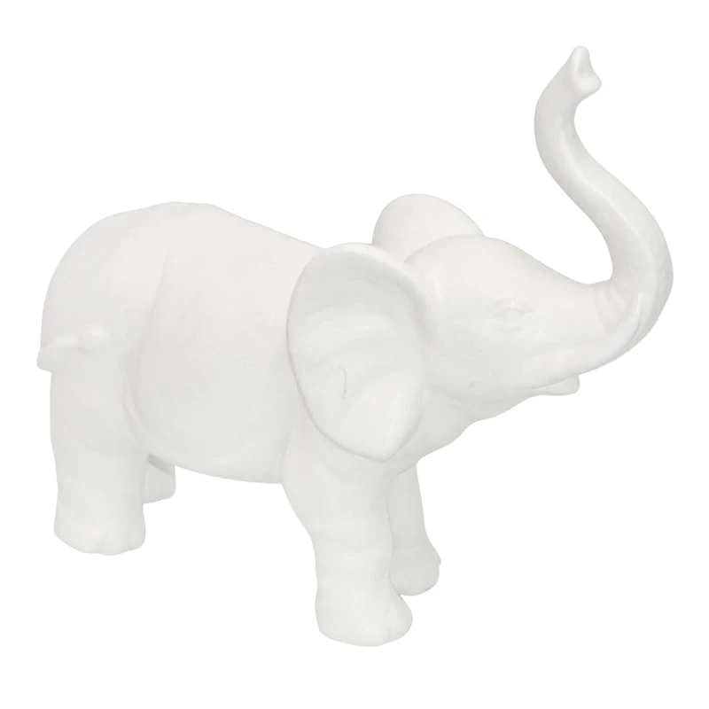 Grace Mitchell White Ceramic Elephant Decor, 8" 3 Grace Mitchell White Ceramic Elephant Decor, 8"