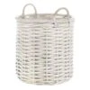 Grace Mitchell Whitewashed Round Willow Basket, Small -Karaca House Shop grace mitchell whitewashed round willow basket small