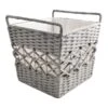 Grey Tapered Rope Laundry Hamper, Medium -Karaca House Shop grey tapered rope laundry hamper medium