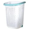 Home Logic Laundry Hamper With Wheels, Blue & White -Karaca House Shop home logic laundry hamper with wheels blue white