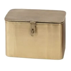 Honeybloom Gold Metal Decorative Box, 9"