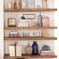 Honeybloom Ivory & Blue Striped Decorative Box, 6x5 -Karaca House Shop honeybloom ivory blue striped decorative box 6x5 5